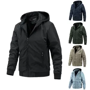 Men's spring and autumn detachable hooded jacket casual sports thin cotton jacket trend men's clothing AG2574