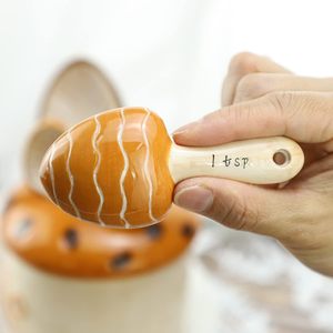Ensemble de cuillères à mesurer en céramique en forme de maison champignon, cadeau créatif et mignon, <span class=keywords><strong>accessoire</strong></span> de pâtisserie pour la préparation du thé, du café et des gâteaux - Product Image 3