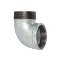 Coude de raccordement femelle en fonte malléable zinguée noire, tête hexagonale, classe 1000, conforme à ASTM NPT
