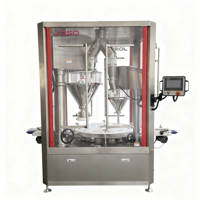 Machine de remplissage de poudre de levure entièrement automatique de précision, remplisseuse à vis sans fin micro-dosatrice servo-électrique, ligne d'embouteillage intégrée