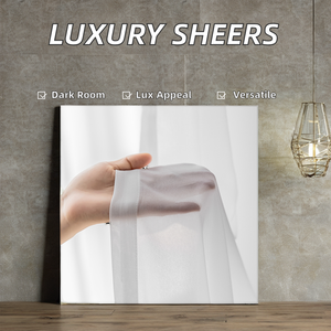 Innermor Rideaux et cantonnières de salon de luxe Décoration de fenêtre de chambre à coucher blanche solide Rideau transparent avec cantonnière - Product Image 2