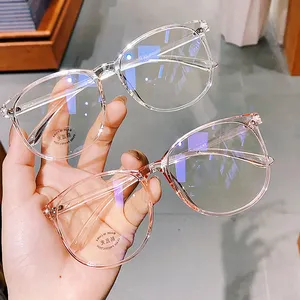 Kacamata bingkai Retro wanita, Anti-Blue Light memblokir cahaya biru mode optik anti Blue-ray 2024