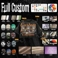 T-Shirt Court Acide Lavé Personnalisé pour Hommes, Strass et Métal, Effet Vieilli, Impression DTG, Bords Coupés, T-shirt Graphique pour Homme