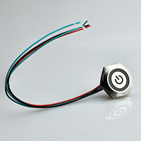 Langir 24mm Anneau LED Bouton Poussoir Interrupteur Électrique Chromage 2 Couleur LED IP67 & IP65 Matière Plastique