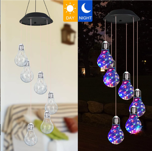 Campanas de Viento Solares con 6 Bombillas de Vidrio con Efecto Craquelado y 30 Luces LED de Alambre de Cobre <span class=keywords><strong>para</strong></span> Exteriores, Ideales <span class=keywords><strong>para</strong></span> Decoración de Patios - Product Image 3