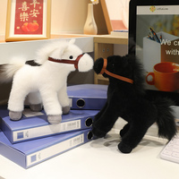 Peluche cheval réaliste, jouet en peluche souple, mini cheval mignon marron, poupée en peluche