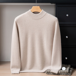Pull-over col rond en cachemire 100% pour homme, automne-hiver, tricoté à maille épaisse, vente en gros - Product Image 5