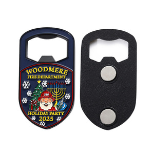 Apribottiglie Magnetico Personalizzato in Metallo Nero Opaco con Logo Aziendale in Smalto Morbido, Souvenir per Frigorifero - Product Image 2