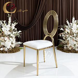 Salle à manger moderne et élégante en acier inoxydable et velours/cuir PU pour hôtel, extérieur, salon, mariage, restaurant - Product Image 2