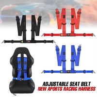 Sabuk Pengaman Balap Baru 3 Inci Universal Dapat Disesuaikan 5 Titik Harness Pengaman Mobil Bantalan Bahu Spons Pengunci Latch Kart