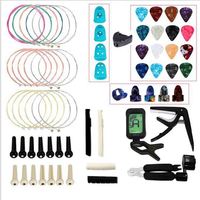 Bộ Phụ Kiện Đàn Guitar Gồm 60 Miếng, Bao Gồm Miếng Gảy Đàn Guitar, Bộ Chỉnh Dây Đàn Guitar Acoustic 3 Trong 1