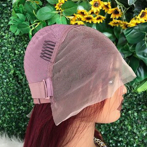 Perruque populaire en <span class=keywords><strong>cheveux</strong></span> humains Remy Chunling, 13x4, sans colle, avec dentelle transparente, <span class=keywords><strong>couleur</strong></span> 99J de luxe, coupe bob droite, pour défilé de mode et sortie décontractée - Product Image 4