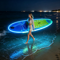 Planche de paddle gonflable lumineuse pour la nuit, avec bande lumineuse, pour adultes, pour les loisirs aquatiques