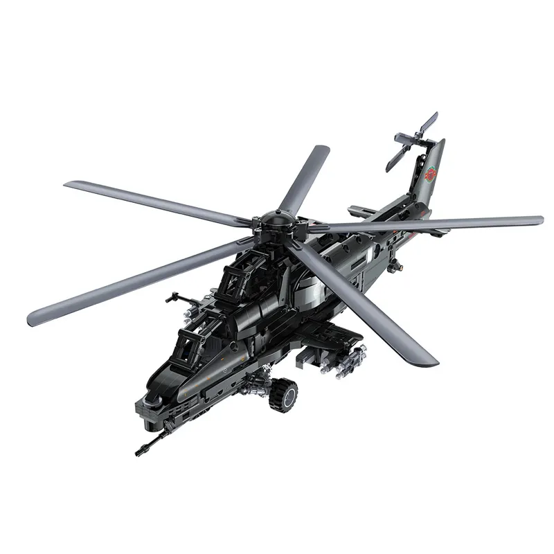 カダWZ-10 DIYRCレンガ攻撃ヘリコプターC61005WRCビルディングブロックミサイル発射武装航空機