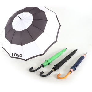 Custom 8K 25-Inch <b>Windproof</b> Curved Handle 23-Inch Rain Stick Straight Manual <b>Umbrella</b> Metal Frame 190T Pongee Strong No Minimum - Product Image 4