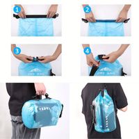 Bolsa Impermeable para Mujer y Hombre, 5l/ 10l/ 20l/ 30l/ 40l, con Cierre Enrollable, Ligera, Mochila de Almacenamiento con Estuche para Teléfono, para Viajes y Actividades al Aire Libre