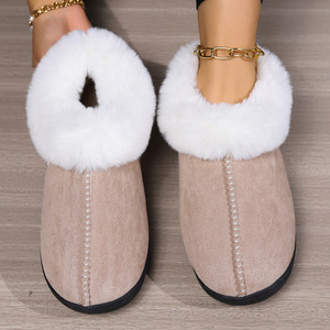 2024 Classic Winter Indoor Flats for Ladies <b>Soft</b> Faux Fur for <b>Slippers</b> with Cushioning Heels TPR Outsole New Design Warm Plush - Product Image 2