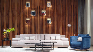 Fournisseur de la Chine Mobilier européen de luxe pour maison Ensembles de canapés en velours bleu foncé beige Ensembles de canapés fabriqués en Italie - Product Image 4