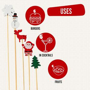 ไม้เสียบเค้ก<span class=keywords><strong>ไม้ไผ่</strong></span>แบบใช้แล้วทิ้ง เกรดอาหาร สำหรับตกแต่งงานแต่งงาน คริสต์มาส <span class=keywords><strong>ราคา</strong></span>ดี - Product Image 4