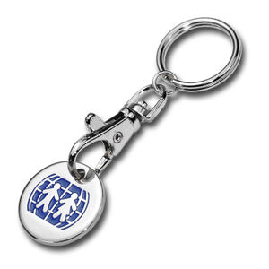 Llavero Metálico de Acero Inoxidable para Sublimación, con Moneda para Carrito de Compras - Product Image 1