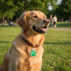Pet <b>Tag</b> Big Paw Green Metal Animal Identifier For Dogs <b>Cats</b> - Product Image 3