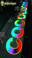 Lettres en relief 3D personnalisées, étanches IPX7, à LED multicolores, effet magique, éclairées, pour la publicité extérieure, décoration de signalétique commerciale
