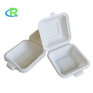 Fiambreras desechables biodegradables de almidón de maíz para restaurante, contenedor de comida de almidón de maíz de concha de plástico para llevar - Product Image 4