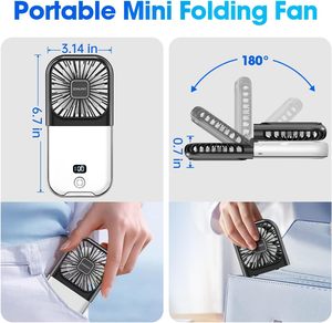 พัดลมคล้องคอแบบพับได้ ใช้พลังงานจากแบตเตอรี่แบบชาร์จ USB พร้อมแบตสำรองในตัว ปรับความเร็วได้สามระดับ เสียงเบา เหมาะสำหรับใช้กลางแจ้ง ตั้งแคมป์ โรงแรม รถยนต์ และในบ้าน - Product Image 4