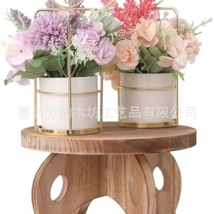 Solid Wood Plant <b>Stand</b> Round Desktop Indoor Flower Pot Display Base Modern Design Multi Purpose - Product Image 4