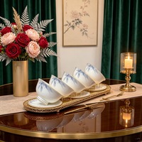 Services de vaisselle de luxe en porcelaine fine incassable pour la maison, avec service de tasses à café personnalisées pour 6 personnes
