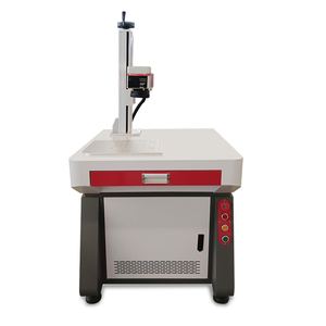 50W Raycus pleins watts modèle debout machine de marquage laser à fibre lightburn 300*300mm SG7110 Galvo tête Double point rouge EZCAD - Product Image 1