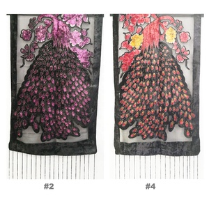 MIO <span class=keywords><strong>Elegante</strong></span> <span class=keywords><strong>Sciarpa</strong></span> Classica in Viscosa Setosa Pashmina con Nappe in Velluto di Seta Ricamato Stile Pavone per Donne a Yiwu - Product Image 3