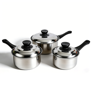 Ensemble de casseroles FLEY Budget 6 pièces en acier inoxydable avec poignées confortables, compatible induction, <span class=keywords><strong>pour</strong></span> la cuisson quotidienne - Product Image 4
