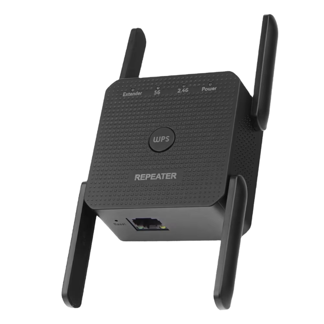 1200Mbps Dual Band WiFi Repeater AC1200 2.4GHz 5GHz WiFi Range Extender Signal Booster for Home Office Black White