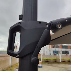 Sombrilla de Jardín Grande, Económica, Resistente al Viento, con Doble Toldo, Luces LED, Moderna, de Aluminio, Color Gris Oscuro, para Patio, Parque, Jardín, Estilo Éden - Product Image 2