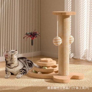 <b>Cat</b> Tree Sisal <b>Scratching</b> <b>Post</b> Solid Wood 33cm 43cm High Durable <b>Cat</b> Toy With Ball <b>For</b> Indoor <b>Cats</b> - Product Image 4