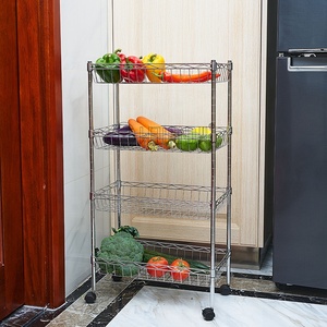Scaffalature a filo NSF fabbricazione di ripiani mobili in metallo organizzatore da <span class=keywords><strong>cucina</strong></span> scaffali per cestini per <span class=keywords><strong>dispensa</strong></span>, Rack per spezie a 4 livelli - Product Image 1