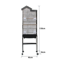 Grande cage à oiseaux en fer pour l'extérieur cage à oiseaux mobile avec roues vente en gros