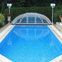 Bestseller Einziehbare Pool gehäuse Polycarbonat Windschutz scheibe Oberlicht Dach Skateboard Schwimm latten Abdeckung anpassbar