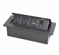 Prise de table escamotable personnalisée BNT IP44 16A avec 2 prises UK, ports USB Type-C et RJ45 pour tables de conférence et cuisines