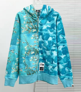 <span class=keywords><strong>Sudadera</strong></span> con capucha y cremallera completa de camuflaje <span class=keywords><strong>Shark</strong></span> 2026, 100% algodón, unisex, para hombre y mujer, estilo urbano, alta calidad, Bapees - Product Image 4