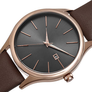 นาฬิกาผู้ชาย<span class=keywords><strong>หนัง</strong></span>แท้ควอตซ์เรียบง่าย - Product Image 3