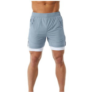 Short unisexe taille haute en maille pour hommes décontracté solide confortable 100% coton été course à pied activités de plein air poches tenue décontracté - Product Image 1