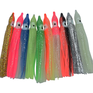 NM câu cá tùy chỉnh mềm nhựa mực váy mồi 4cm đến 30cm sáng nhân tạo mềm mồi mà không cần móc cho cá nước mặn - Product Image 1