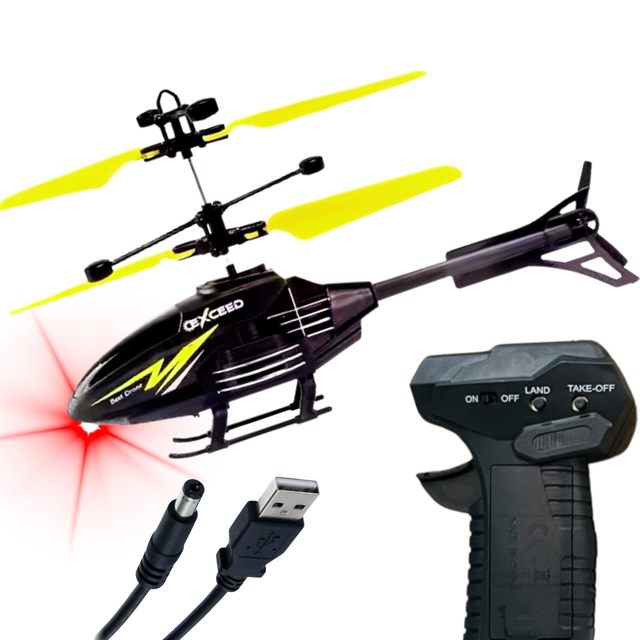 DWI Dowellin Toy Flying Helicopter with Remote Control and safety sensor, 3D light and Gravity controlled