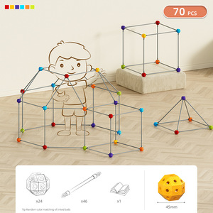 Jouets de construction 3D en plastique pour garçons et filles, châteaux, tunnels, jouets éducatifs STEM, bâtiments modernes, forteresse créative, tente - Product Image 4