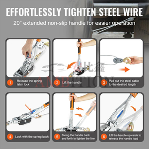 เครื่องดึงสายเคเบิลแบบมือหมุนเกรดอุตสาหกรรม พร้อมด้ามจับหนาพิเศษ  พร้อมเบรกมือ  รองรับการปรับแต่งตามความต้องการ  รองรับ OEM ODM  ด้ามจับพ<span class=keywords><strong>ลา</strong></span>สติก - Product Image 5