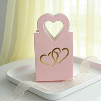 Mini boîte cadeau en forme de cœur découpée au laser pour bonbons et sachets de thé, dorée en relief, évidée, boîte à friandises
