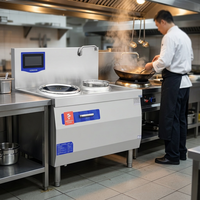 Cocina de Inducción de Acero Inoxidable Tipo Fuchu Engineering, Rango de Potencia para Salteados, Modo de Ahorro de Energía de Doble Combustible, 1 Año de Garantía, Comercial