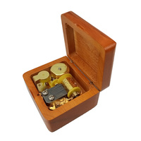 Boîte à musique en bois à manivelle avec batterie Boîte à musique mécanique pour cadeaux d'anniversaire et de vacances
